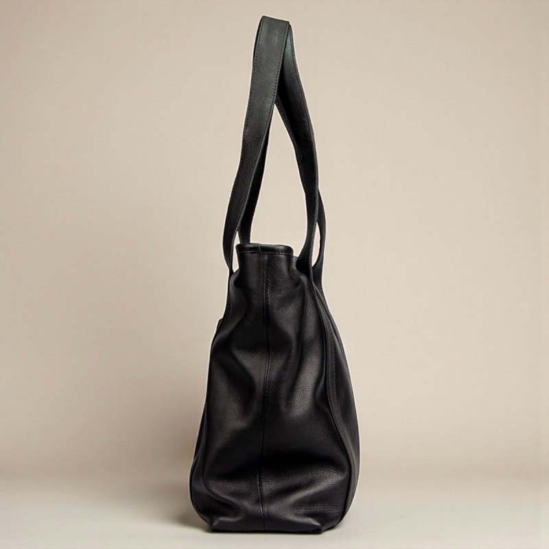 Jessi shopper i blød sort kalveskind - Tilbud - Treats - 282212