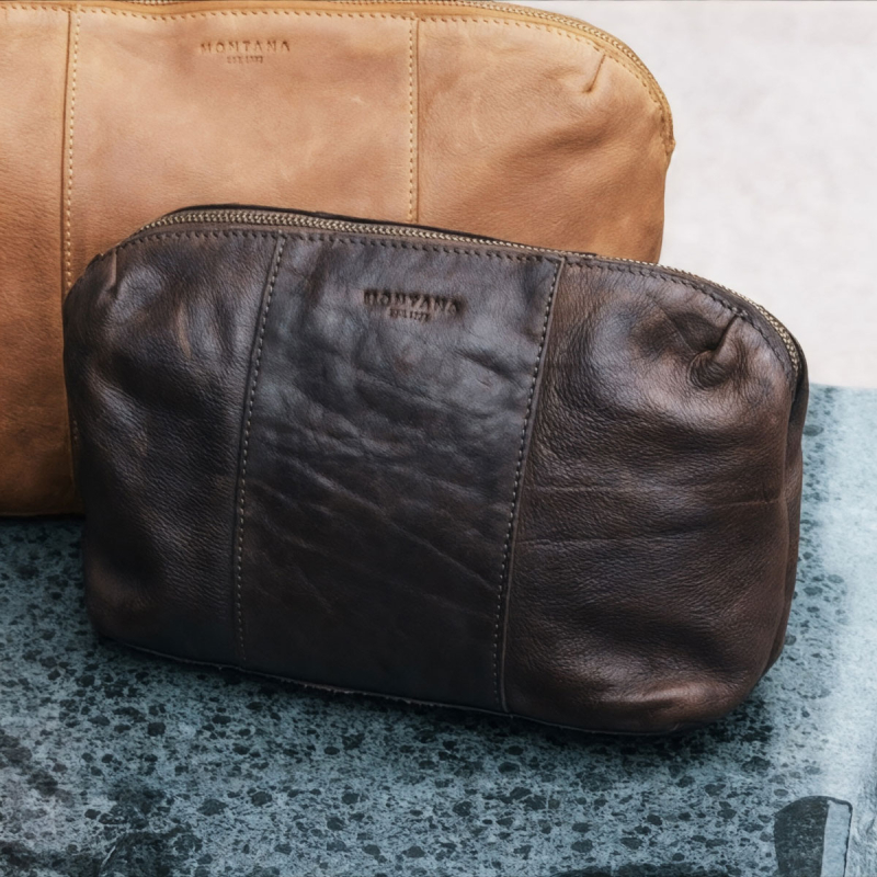 Cora toilettaske i brun skind - 272210