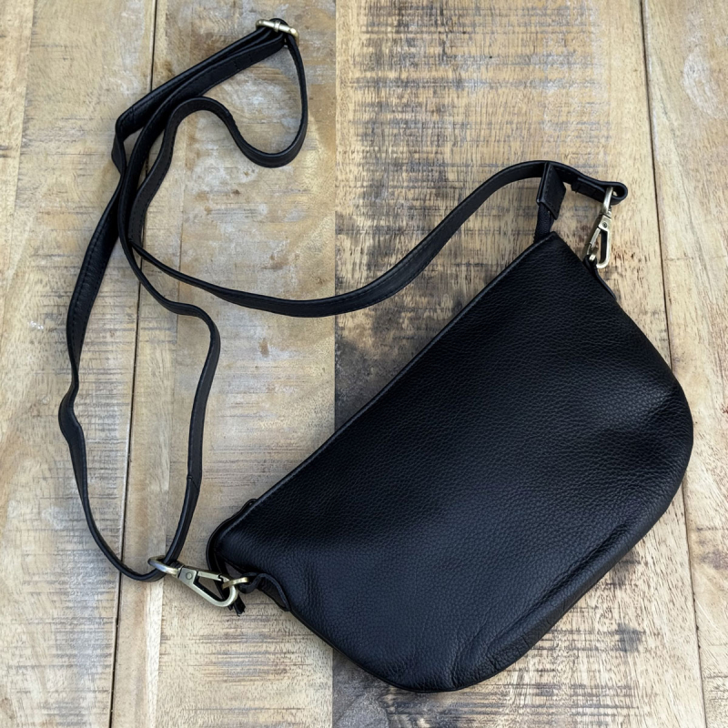 Sort Gwen crossbody taske i blød bøffelskind - Treats 282451