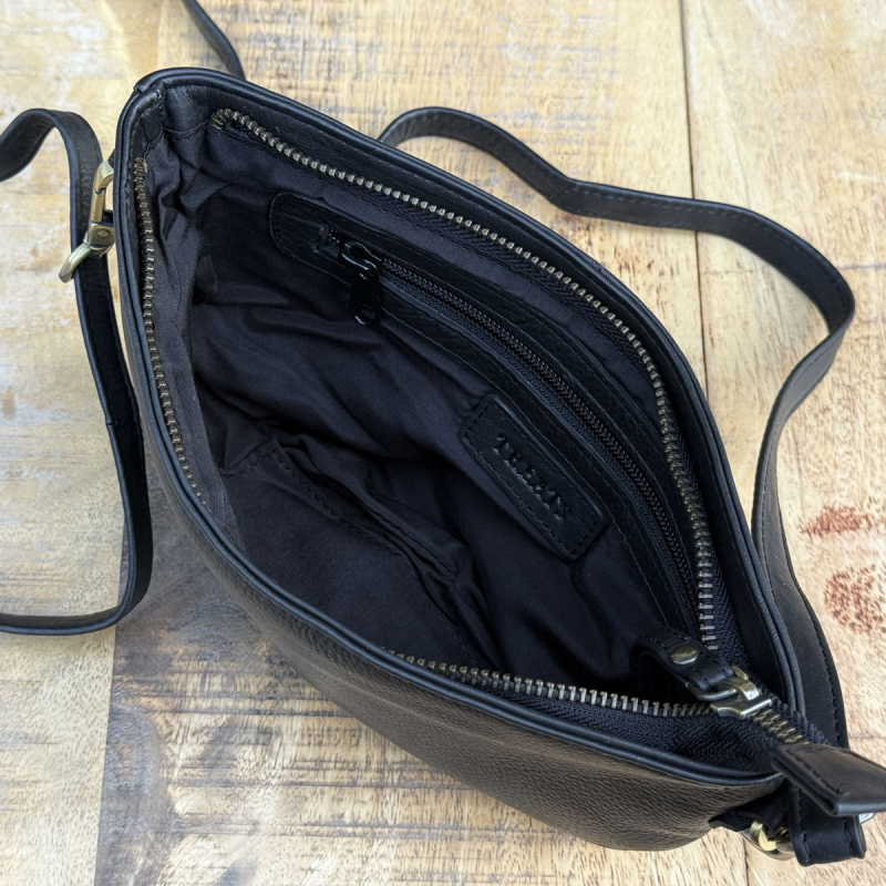 Sort Gwen crossbody taske i blød bøffelskind - Treats 282451
