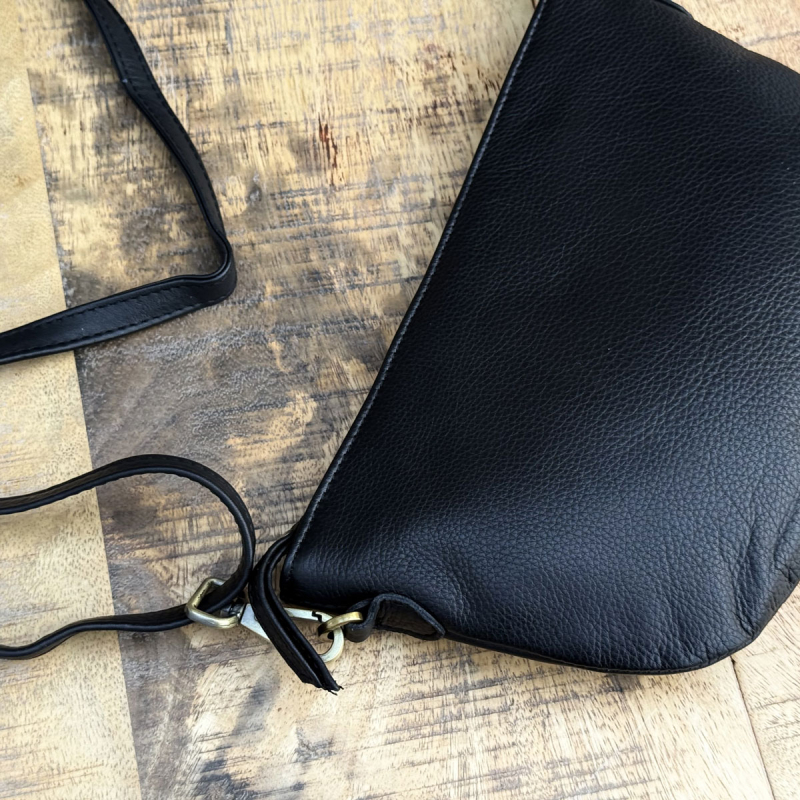 Sort Gwen crossbody taske i blød bøffelskind - Treats 282451