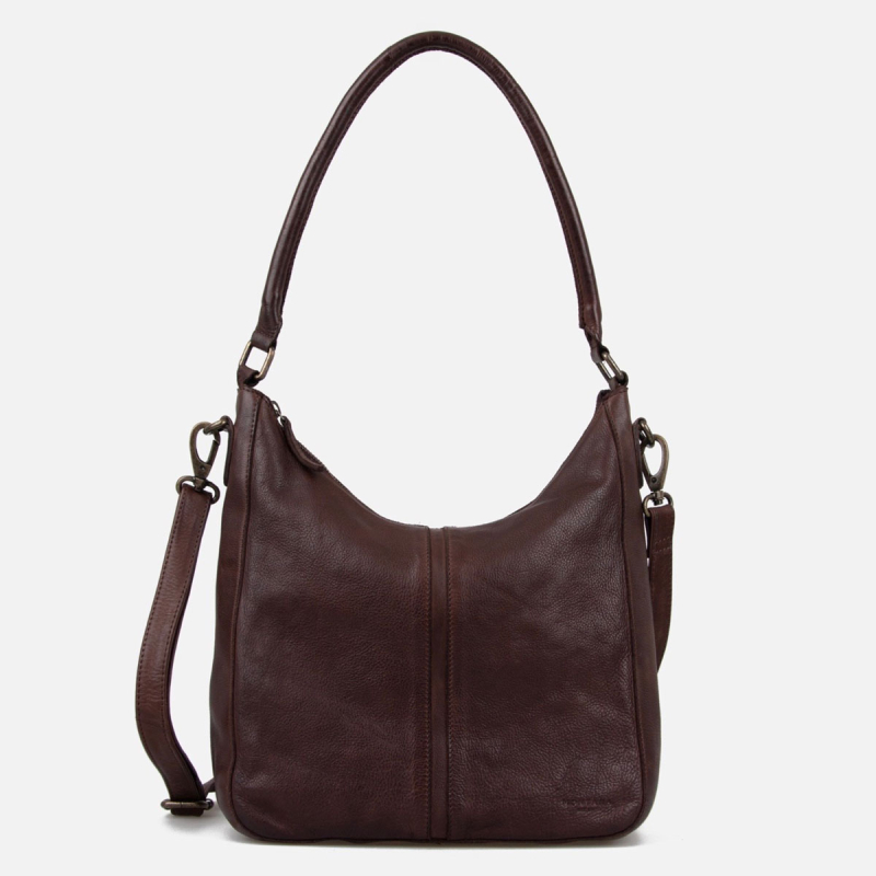 Augusta crossbody taske - brun bøffelæder - to remme - Montana - Freja skind