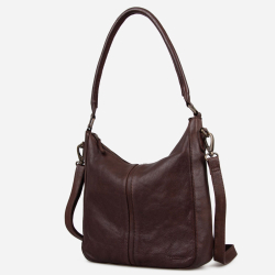 Augusta crossbody taske - brun bøffelæder - to remme - Montana - Freja skind