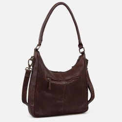 Augusta crossbody taske - brun bøffelæder - to remme - Montana - Freja skind