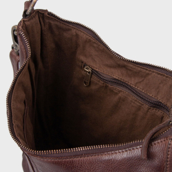 Augusta crossbody taske - brun bøffelæder - to remme - Montana - Freja skind