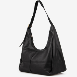 Ragnhild skuldertske i blød sort kalveskind - Treats - Freja skind