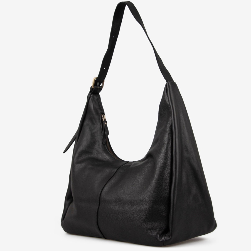 Ragnhild skuldertske i blød sort kalveskind - Treats - Freja skind