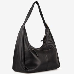 Ragnhild skuldertske i blød sort kalveskind - Treats - Freja skind