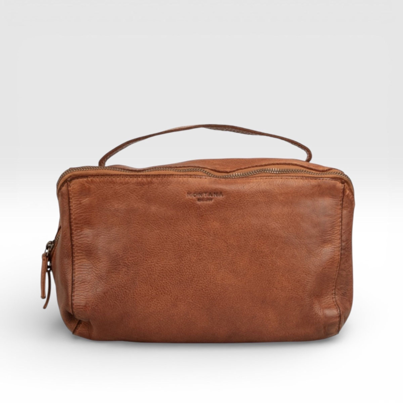 Stor toilettaske - Dillon fra Montana - blød bøffellæder - 272421
