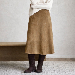 nederdel i Ruskind - Nude brown  - Flora fra BTF-CPH 100287