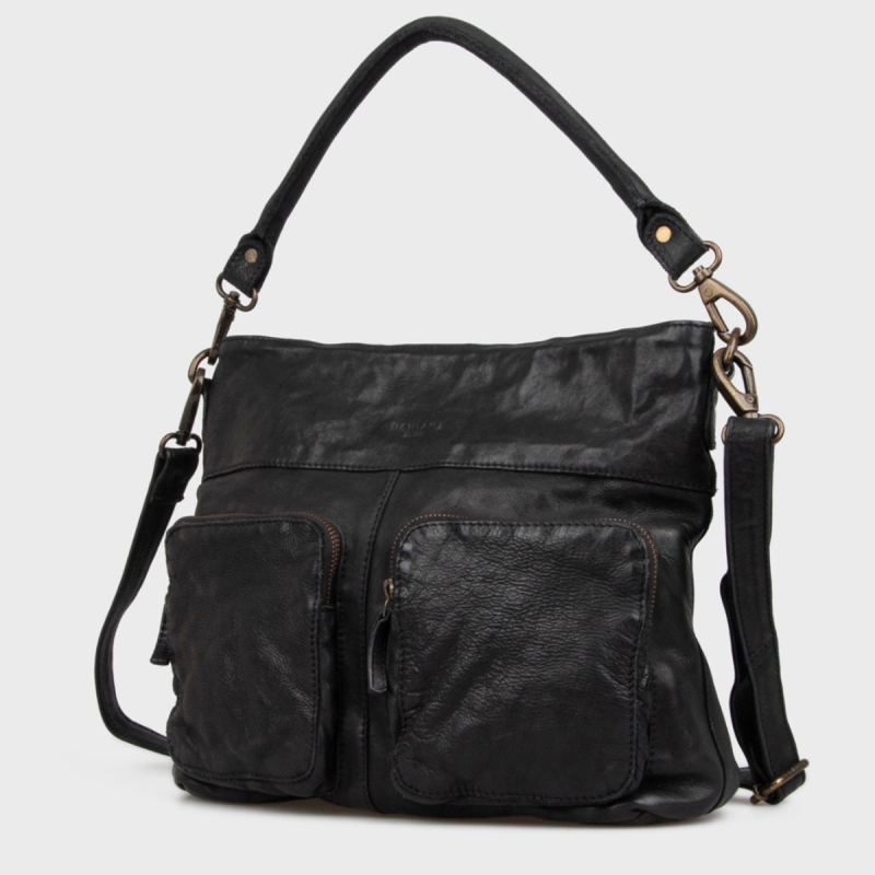 Kinsey Crossbody-väska - Svart buffelskinn - Montana