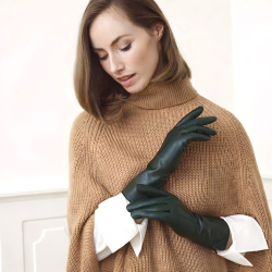 Monroe dame skindhandske - lang model - blød lammeskind - Freja skind