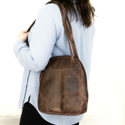 Brun rygsæk i bøffellæder - Dame - Leather design ur1606 - Freja skind