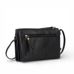 Bolette clutch - Crossbody taske - aft hånd og skulderrem - Blød sort kalveskind - Treats 282550