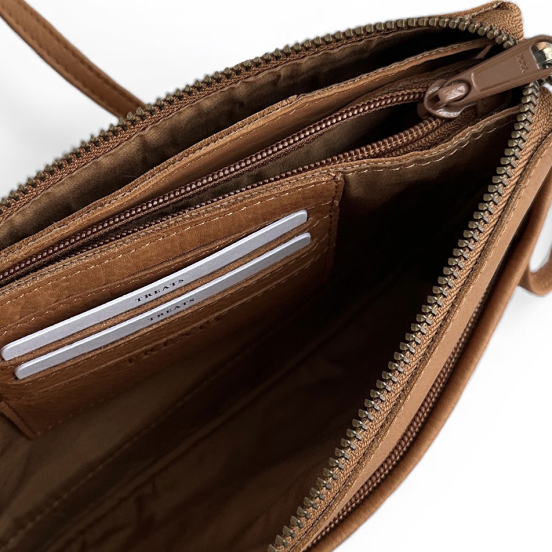 Smart clutch og crossbody taske - blød skind - Treats