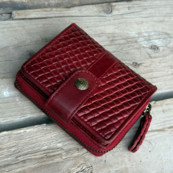 Varm rød damepung - Anne - Leather design - Freja skind