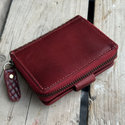 Varm rød damepung - Anne - Leather design - Freja skind