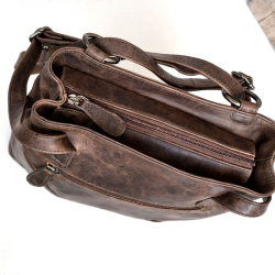 Monica rygsæk og skuldertaske - to i en - Flot hunter brun farvet læder - Leather design