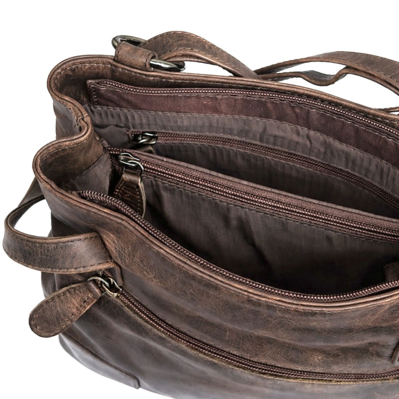 Monica rygsæk og skuldertaske - to i en - Flot hunter brun farvet læder - Leather design