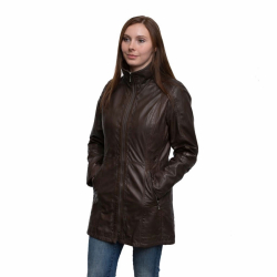 Brun Jenny skindjakke - dame - lammeskind - Molltan