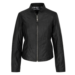 Sort dame skindjakke - Mat sort skind - blød og lækker - Freja skind