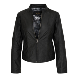 Sort dame skindjakke - Mat sort skind - blød og lækker - Freja skind