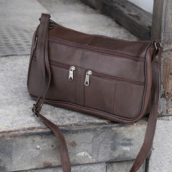 Brun Alma skuldertaske - Freja skind