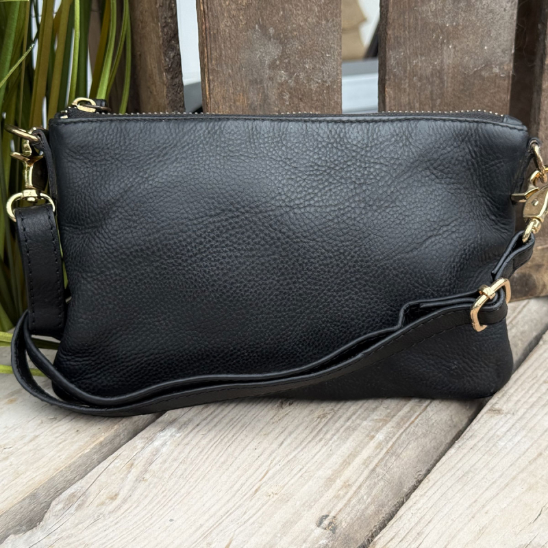 Olivia crossover taske i sort bøffelskind - BTF-CPH - Freja skind