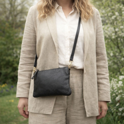 Olivia crossover taske i sort bøffelskind - BTF-CPH - Freja skind