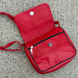 Rød suzan skindtaske - freja skind