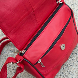 Rød suzan skindtaske - freja skind