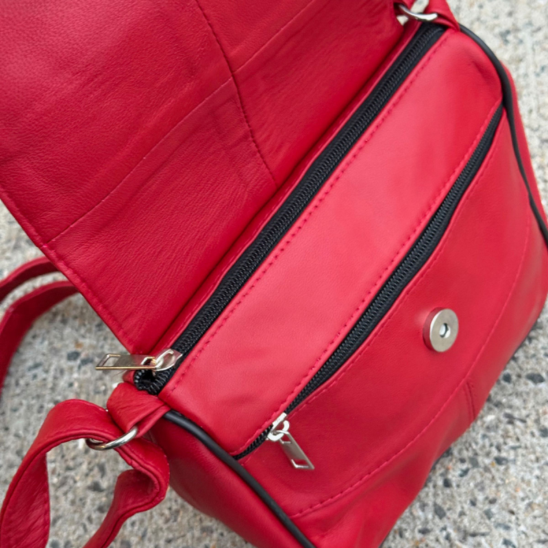 Rød suzan skindtaske - freja skind