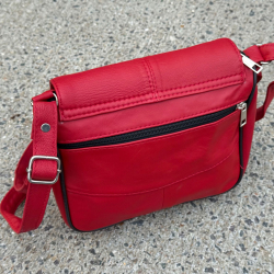 Rød suzan skindtaske - freja skind