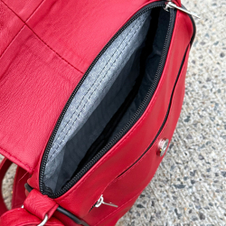 Rød suzan skindtaske - freja skind