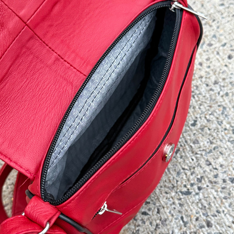 Rød suzan skindtaske - freja skind