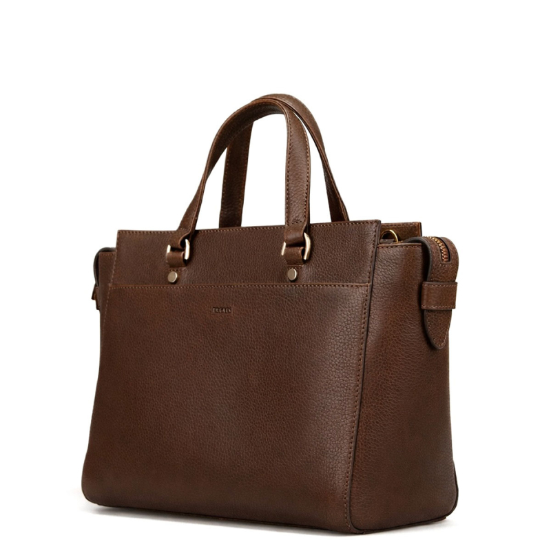 Frida big luxe skuldertasker i brun skind - dametaske - Treats