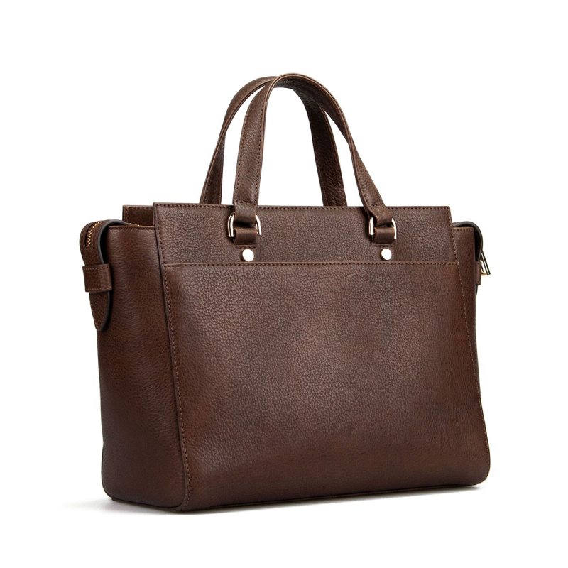 Frida big luxe skuldertasker i brun skind - dametaske - Treats