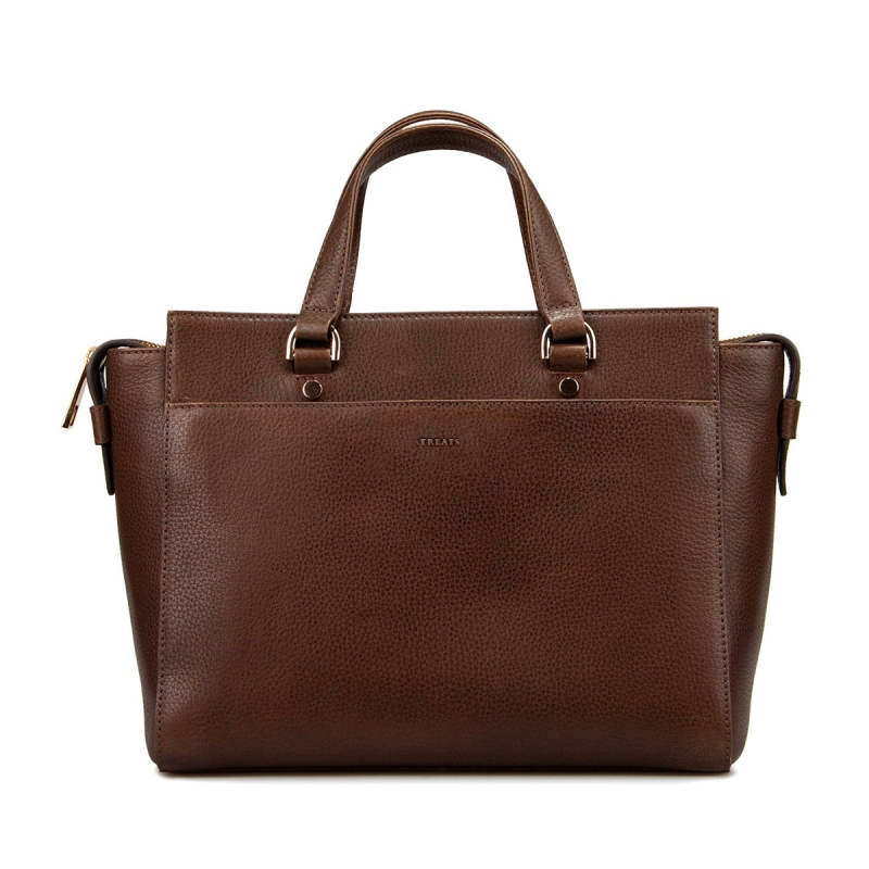 Frida big luxe skuldertasker i brun skind - dametaske - Treats