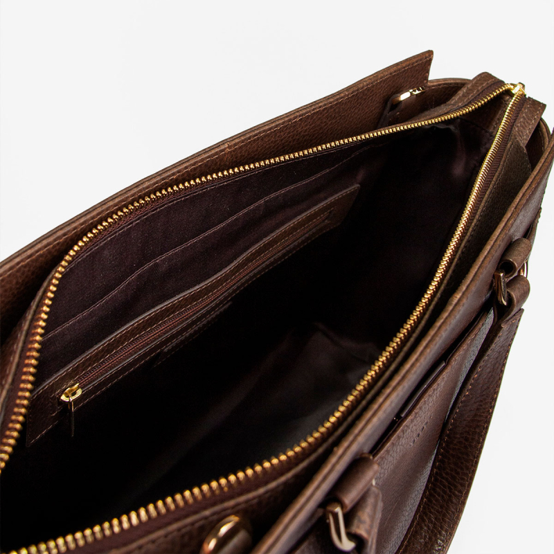 Frida big luxe skuldertasker i brun skind - dametaske - Treats