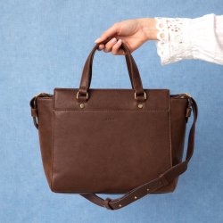 Frida big luxe skuldertasker i brun skind - dametaske - Treats