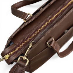 Frida big luxe skuldertasker i brun skind - dametaske - Treats