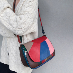 Sunshine multicolor  skuldertaske - blød lammeskind  - best of the rest - Freja skind