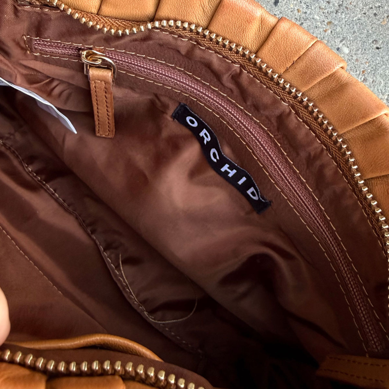 Alia crossover taske i blød lammeskind - Orchid - Freja skind