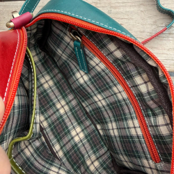 Valentina multicolor skuldertaske i kalveskind - Leather design - Freja skind
