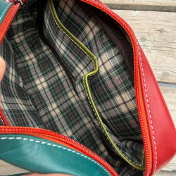 Valentina multicolor skuldertaske i kalveskind - Leather design - Freja skind