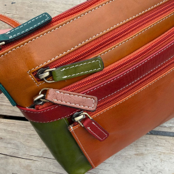Catalina multicolor taske i blød skind - Leather design - Freja skind