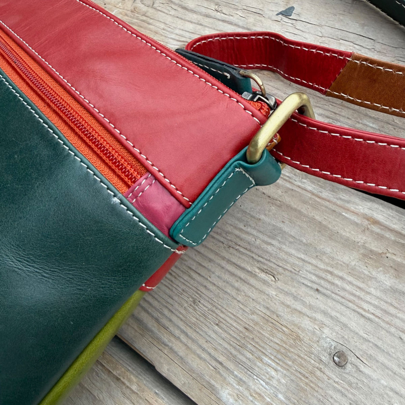 Catalina multicolor taske i blød skind - Leather design - Freja skind