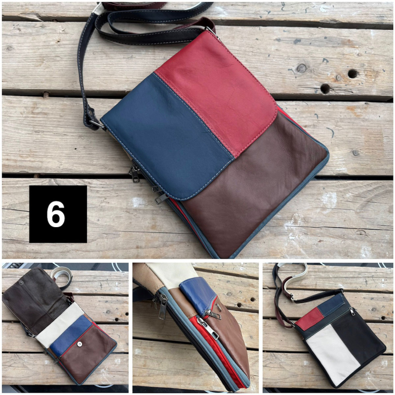 Paloma multicolor skindtaske - Best of the rest kollektionen fra Freja skind
