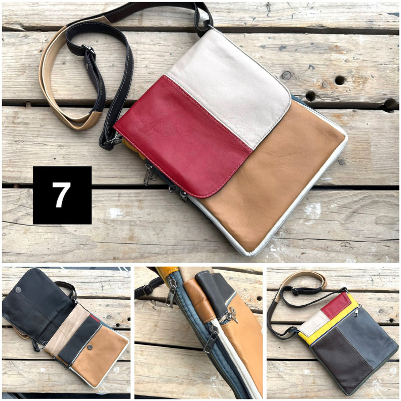 Paloma multicolor skindtaske - Best of the rest kollektionen fra Freja skind