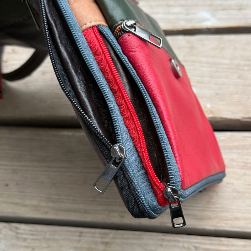 Paloma multicolor skindtaske - Best of the rest kollektionen fra Freja skind